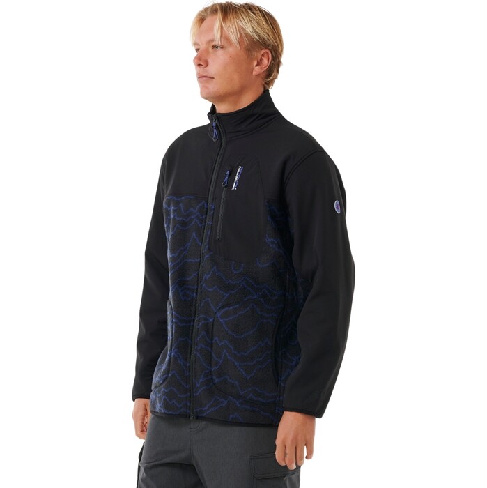 2024 Rip Curl Hombres Anti Series Bsqueda Zip Crew 05OMFL - Black / Berry